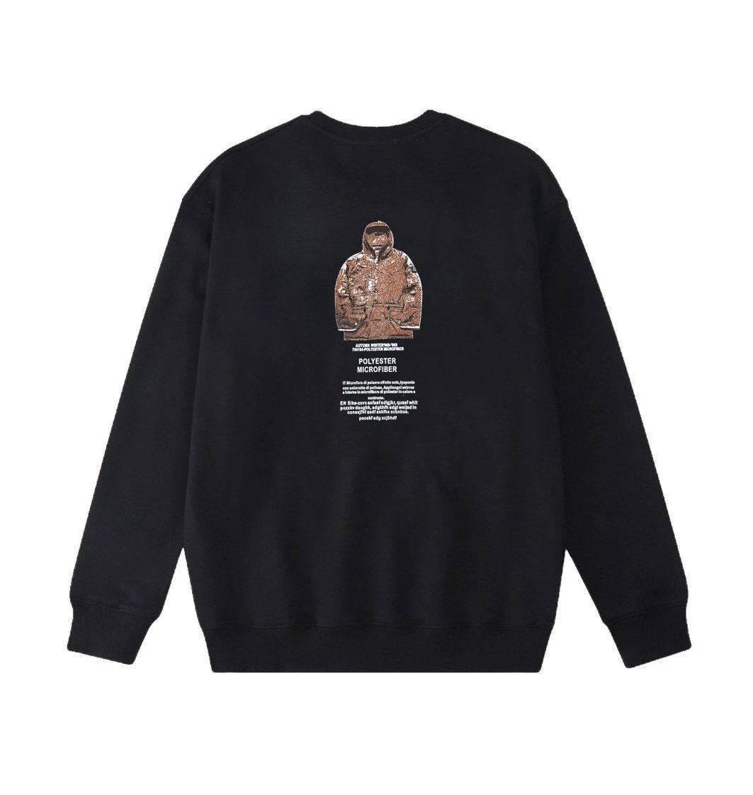 Stone Island Polyester Microfiber Graphic Crewneck Black