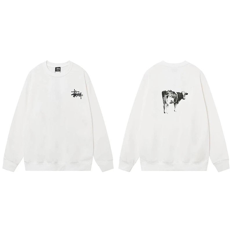 Stussy Cow Print Crewneck Swea
