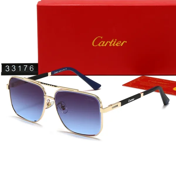 Cartier Aviator-Style Gradient Blue Sunglasses - 1