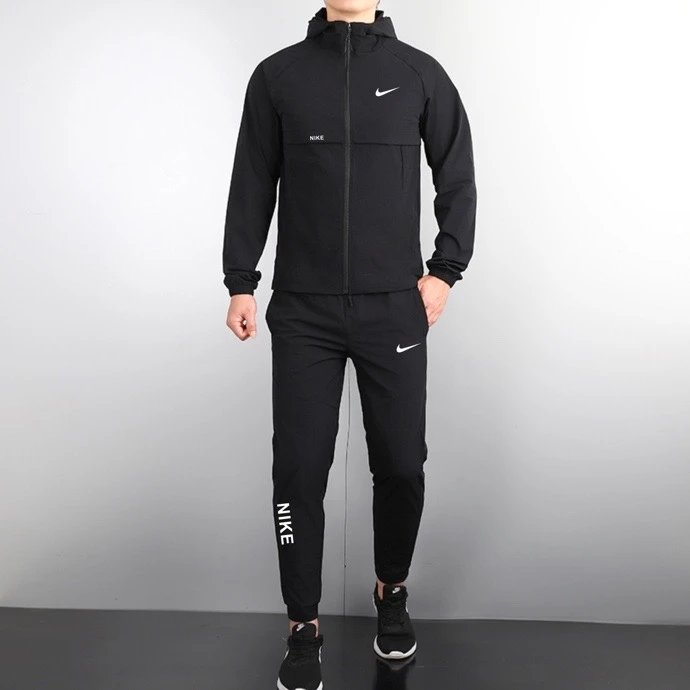 Nike Windrunner Tracksuit Set Black White
