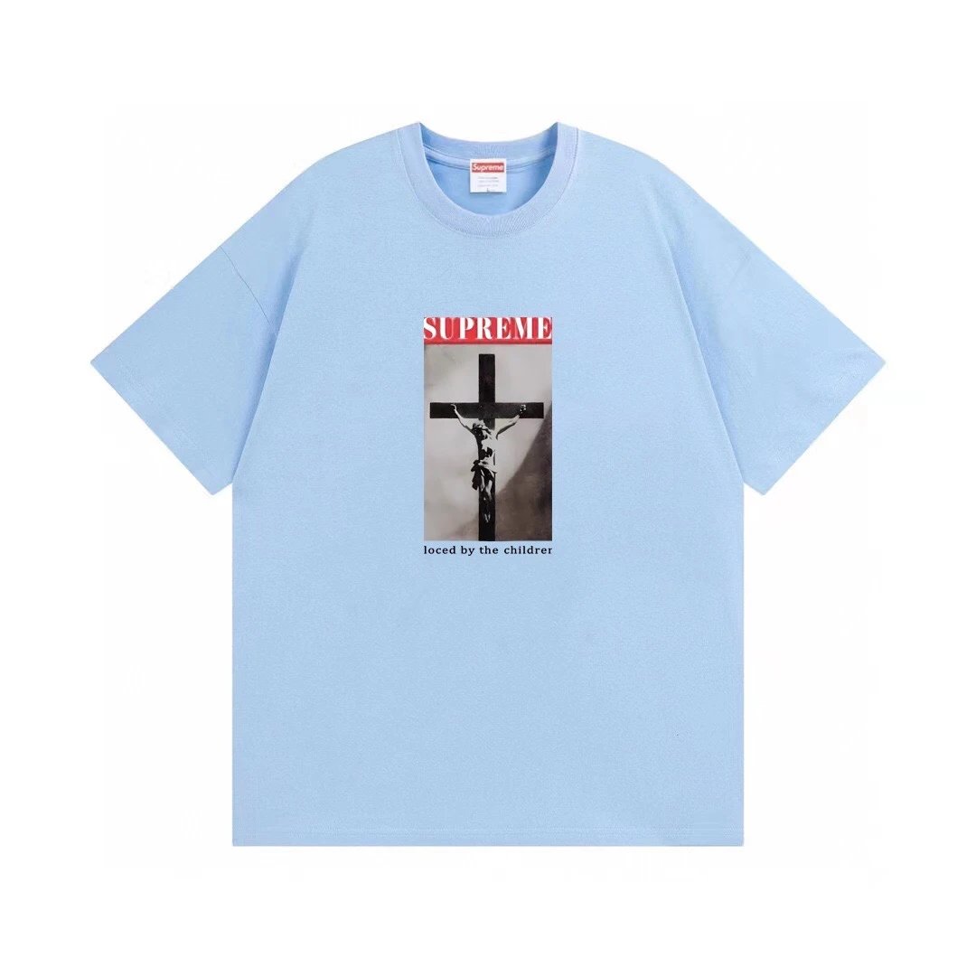 Supreme Crucifix Tee Light Blue