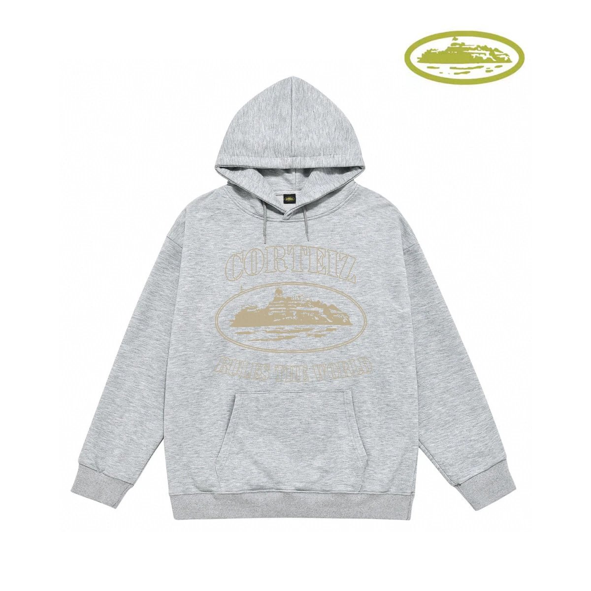 Corteiz Script Logo Heather Gray Hoodie - 4