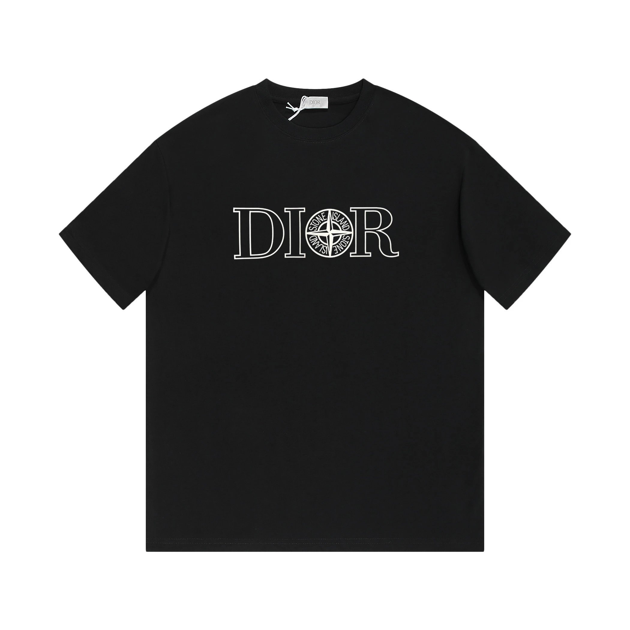 Dior x Stone Island Collab Logo Tee Black
