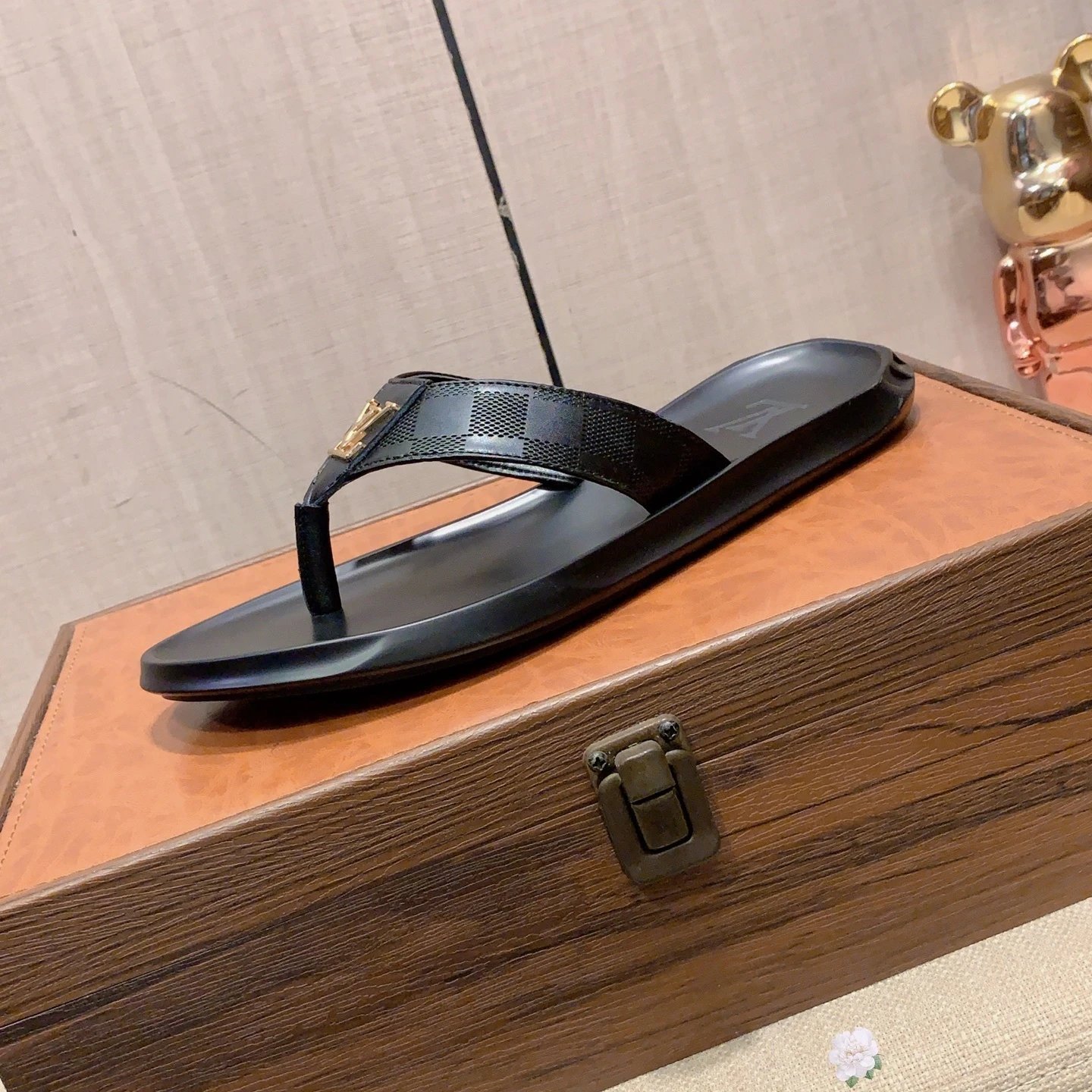 Louis Vuitton Damier Graphite Slide Sandals Black Slippers - 8
