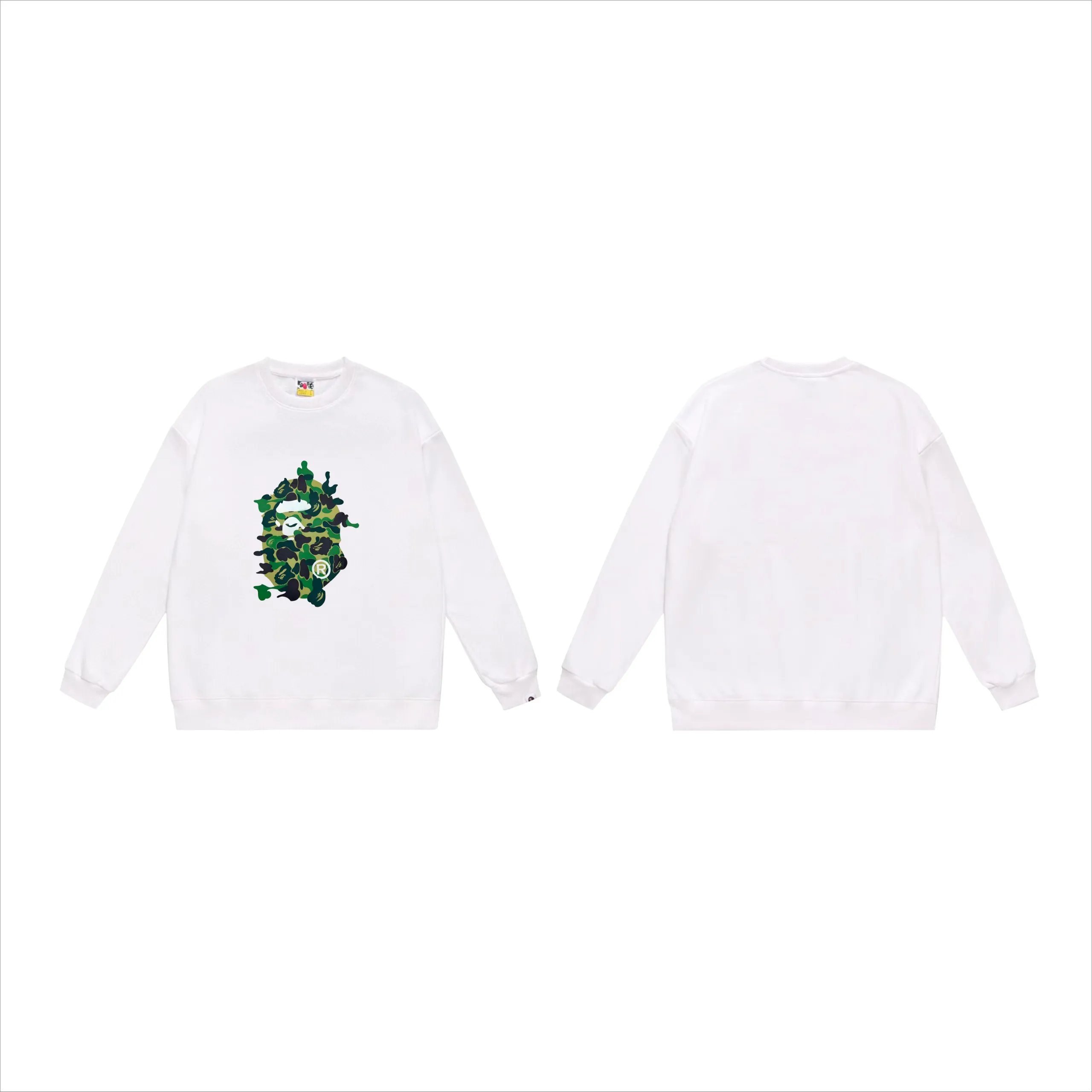 A Bathing Ape Script Logo Crewneck Sweatshirt Gray Hoodie - 14