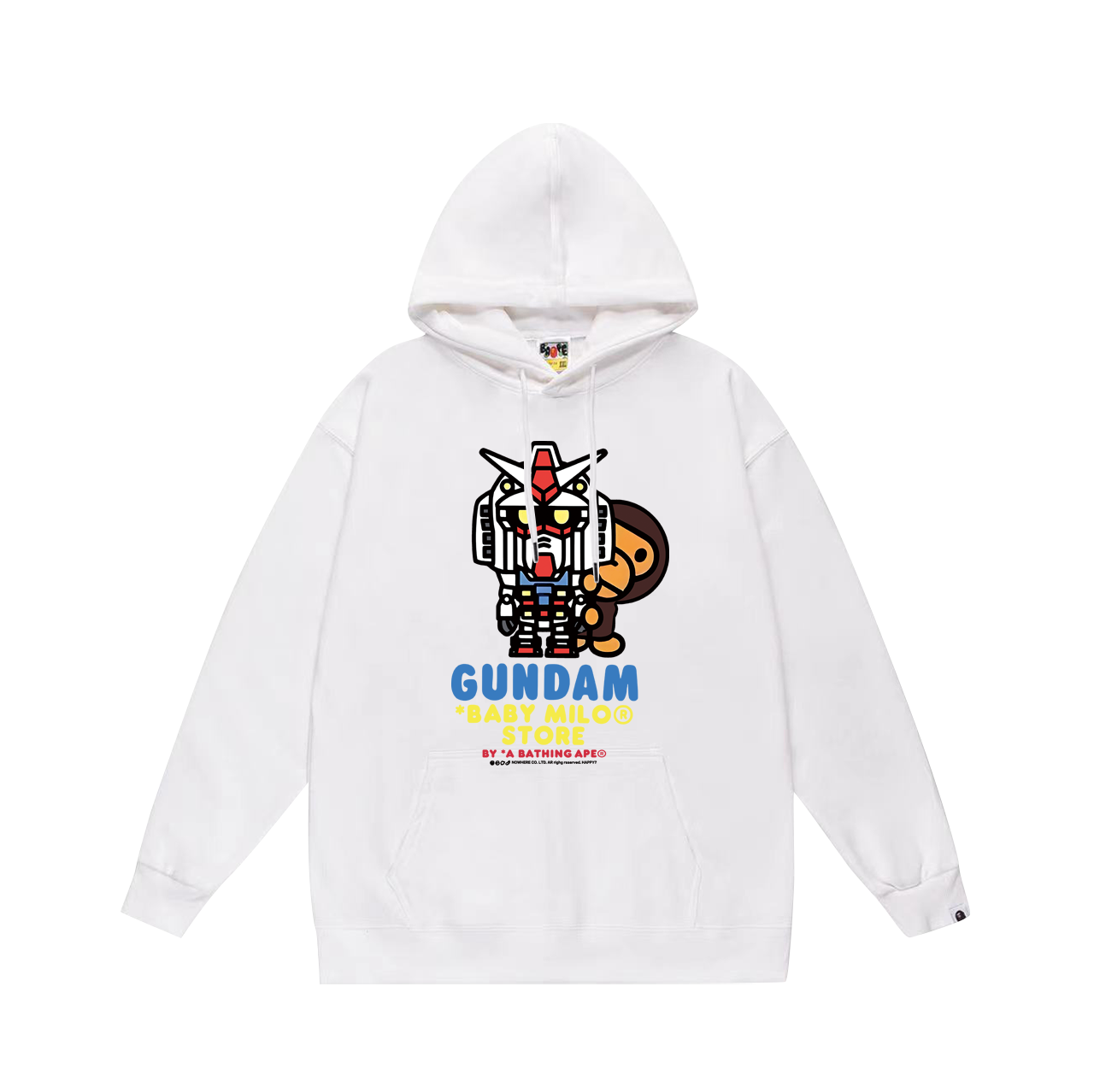 BAPE x Gundam Baby Milo Store Hoodie White