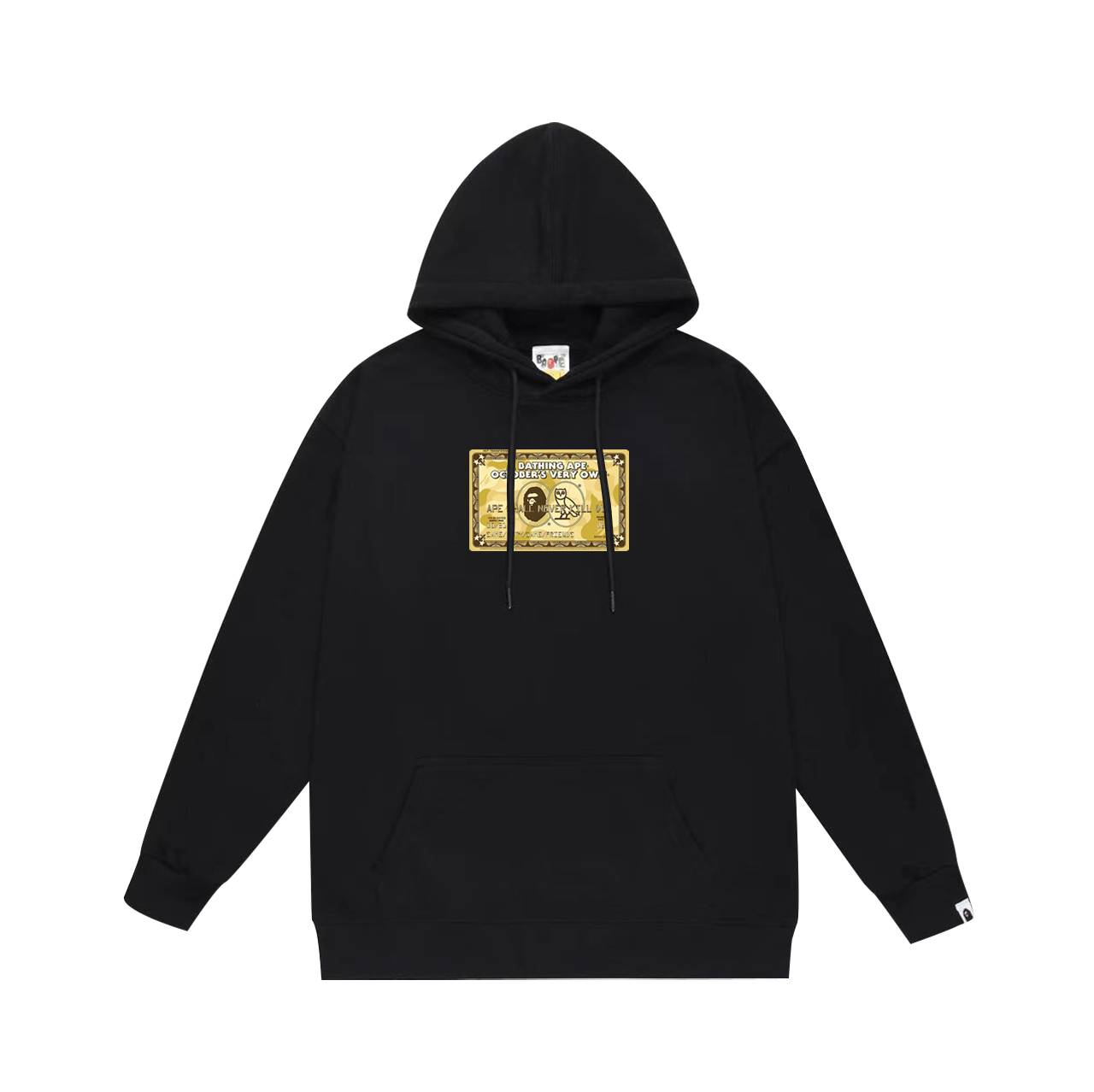 BAPE Gold Bill Graphic Hoodie Black