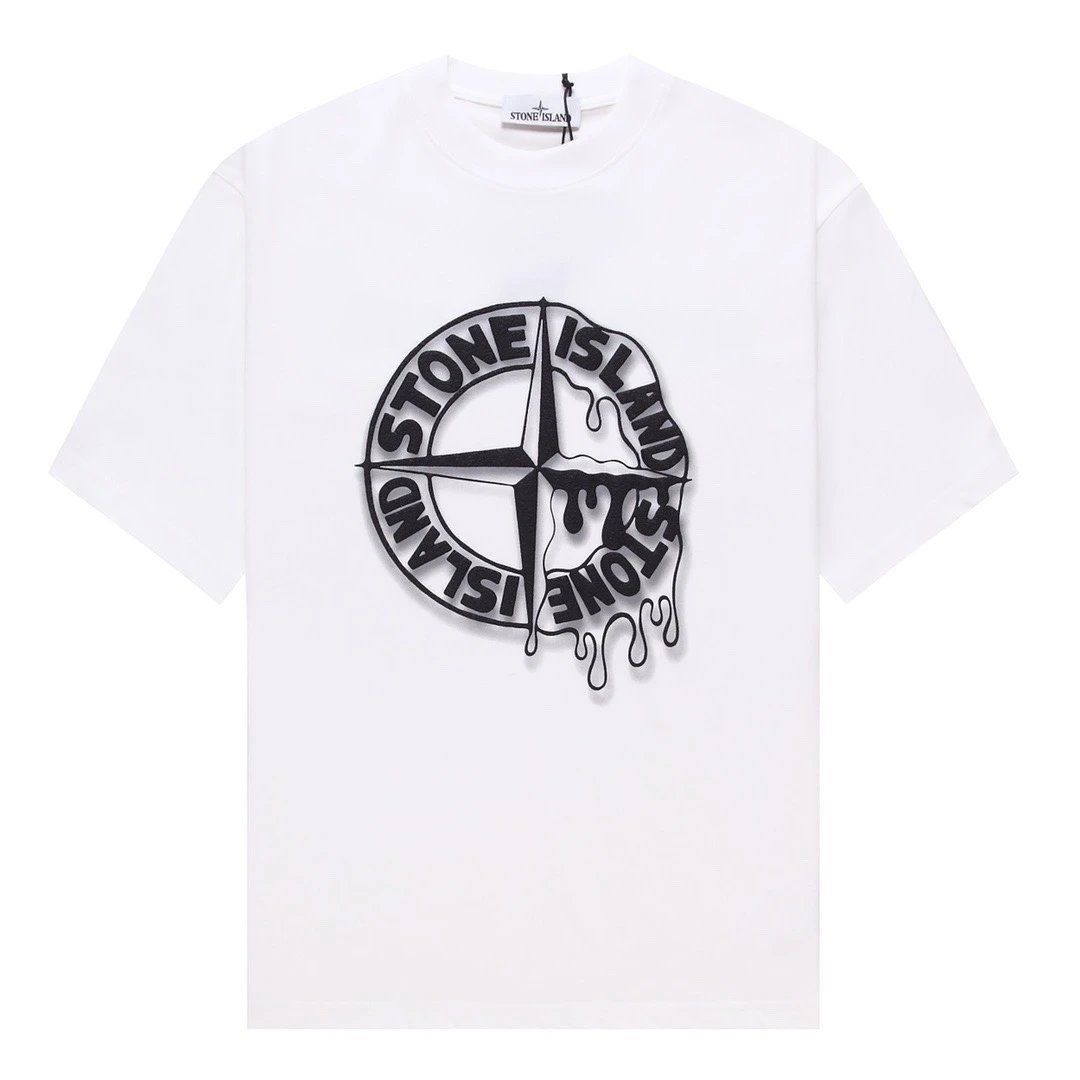 Stone Island Drip Compass Tee White