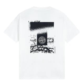 Stone Island Back Graphic Camo T-Shirt White
