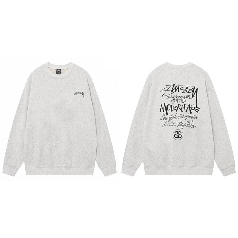 Stussy Equipment Modern Age Crewneck Grey