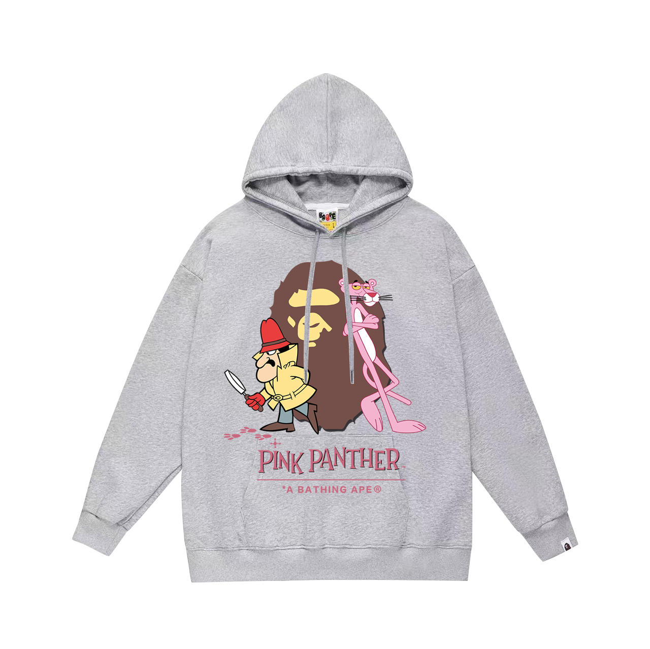 BAPE x Pink Panther Collab Hoodie Grey