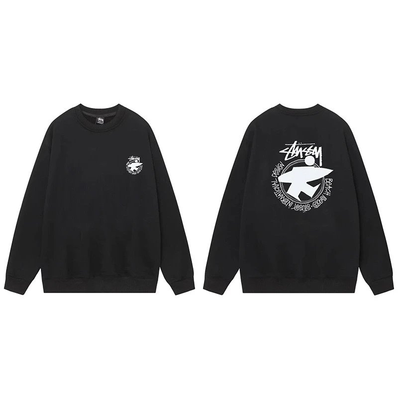 Stussy Graphic Crewneck Sweatshirt Black