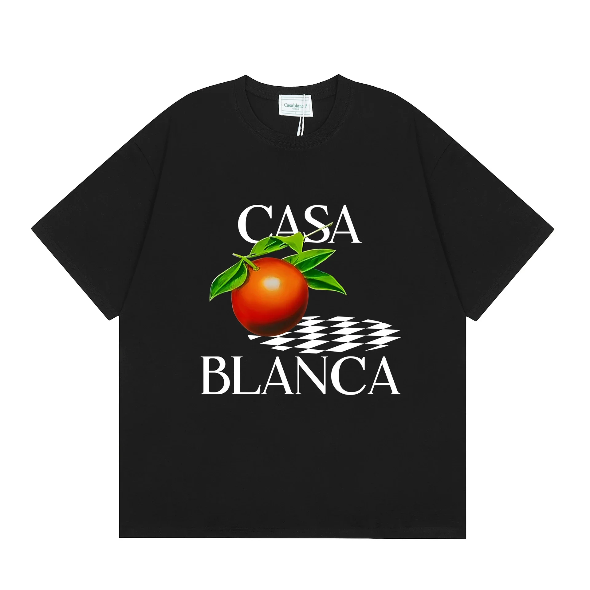 Casablanca Orange Checkerboard Short-Sleeve