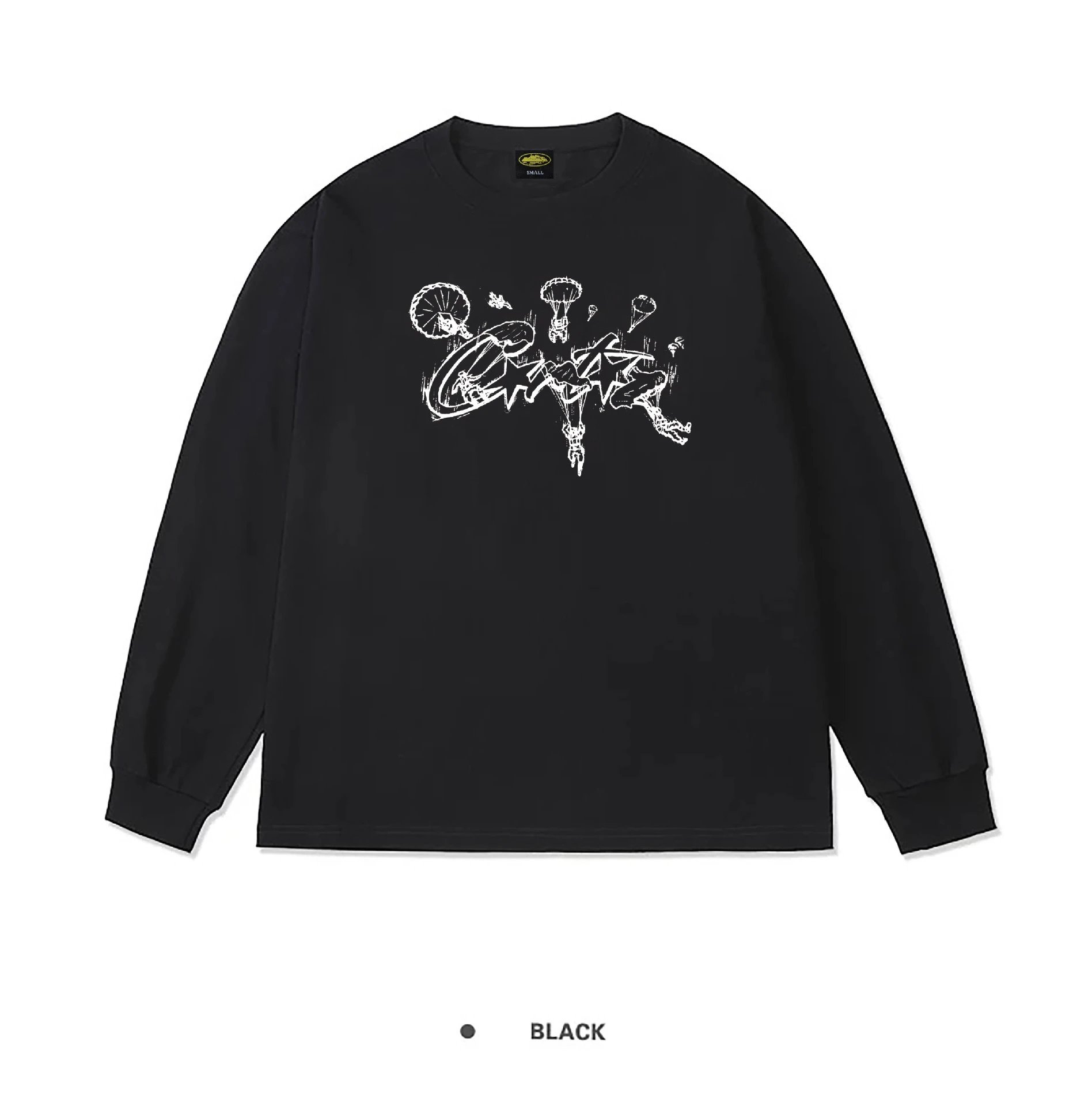 Corteiz CRTZ Paratrooper Graphic Long Sleeve Black