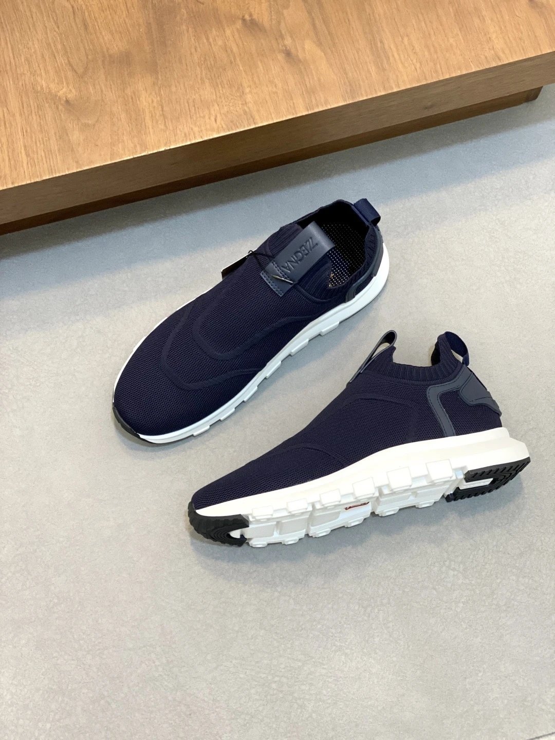 Zegna Knit Slip-On Black Sneakers - 12