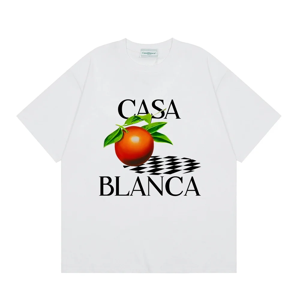 Casablanca Orange Checkerboard Short-Sleeve