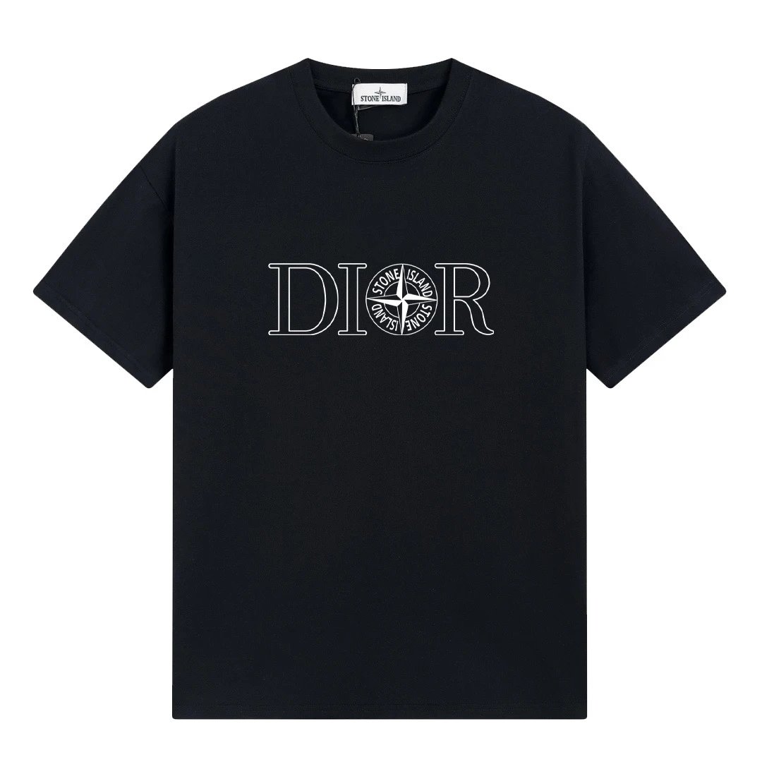 Stone Island x Dior Collab Logo Tee Black