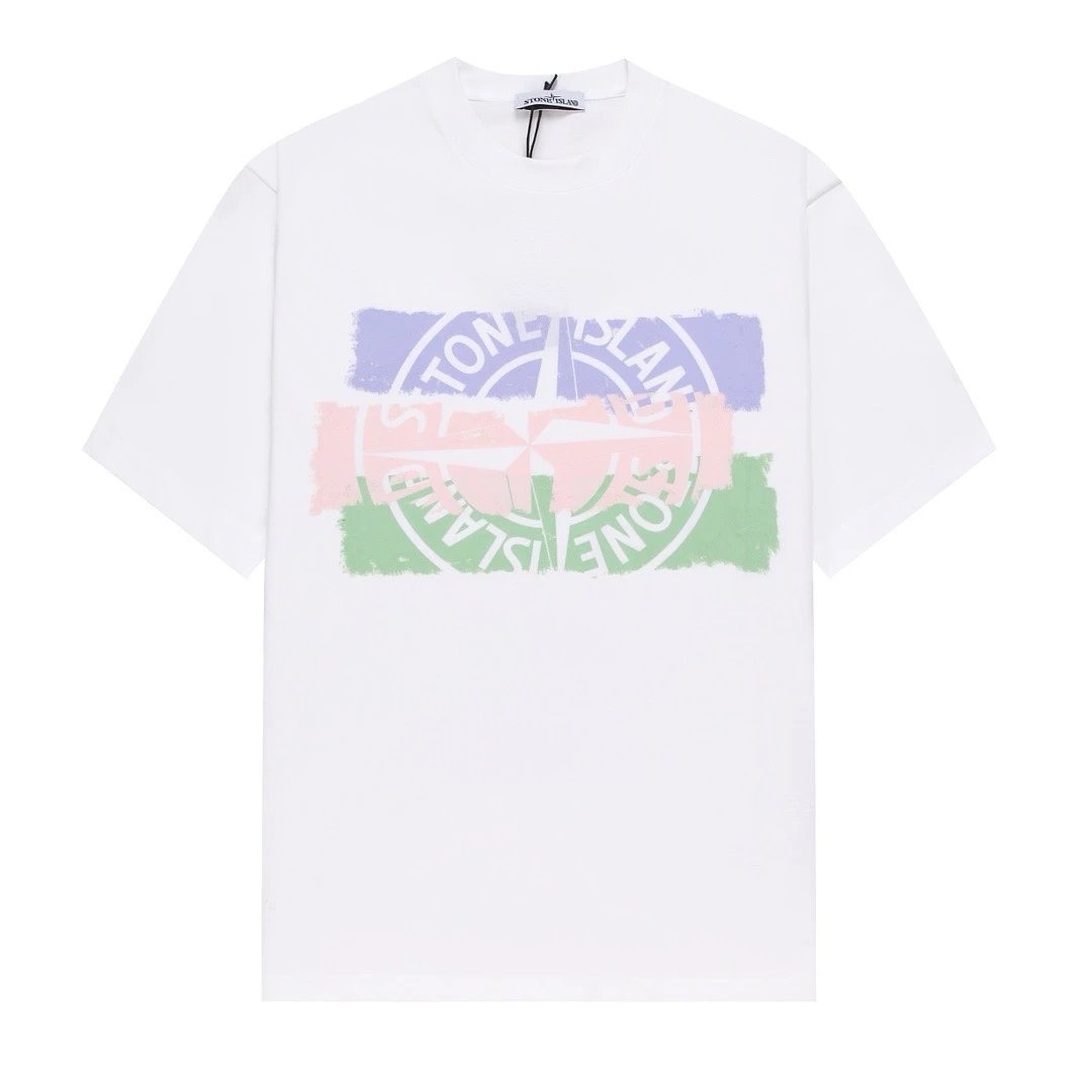 Stone Island Compass Double Print Tee White