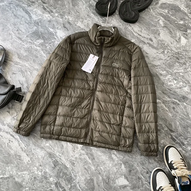 Lacoste Down Jackets Quilted stand-collar zip jacket with crocodile chest logo product detail image 4