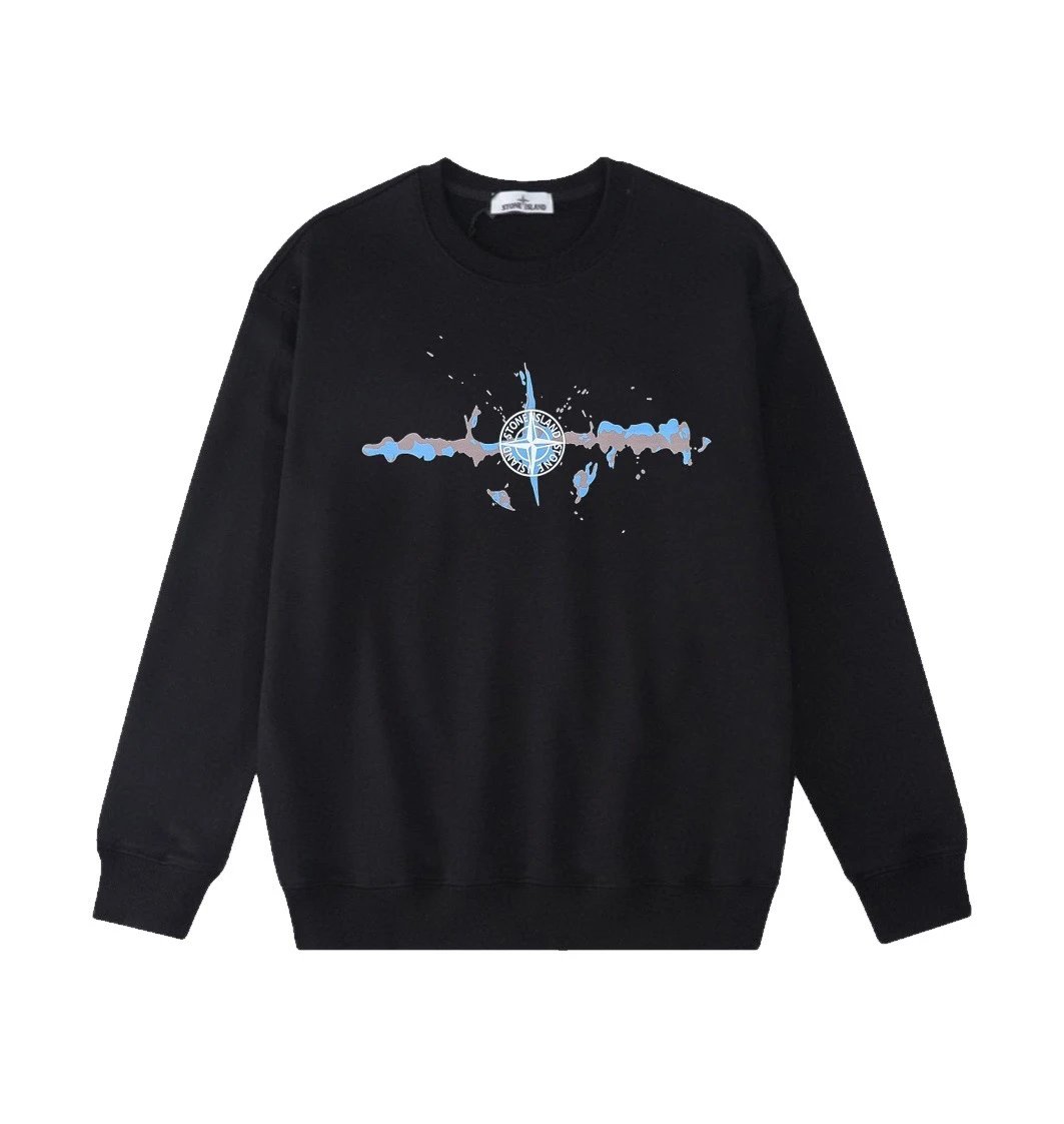 Stone Island Paint Splatter Sweatshirt Black