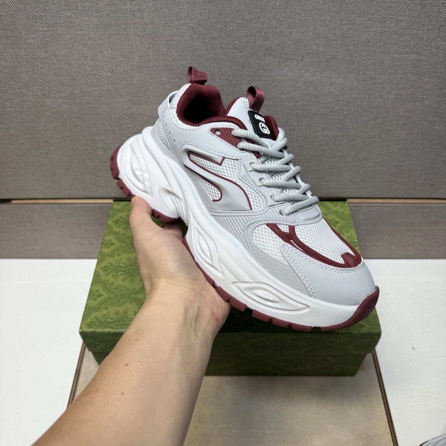 Gucci Ultrapace Chunky Sneaker Grey Burgundy