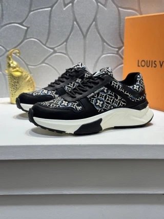 Louis Vuitton Run Away Sneaker Black White Monogram