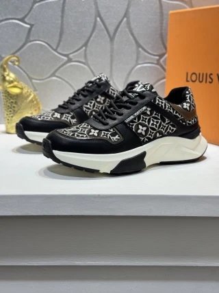 Louis Vuitton Run Away Pulse Black Monogram White Sole