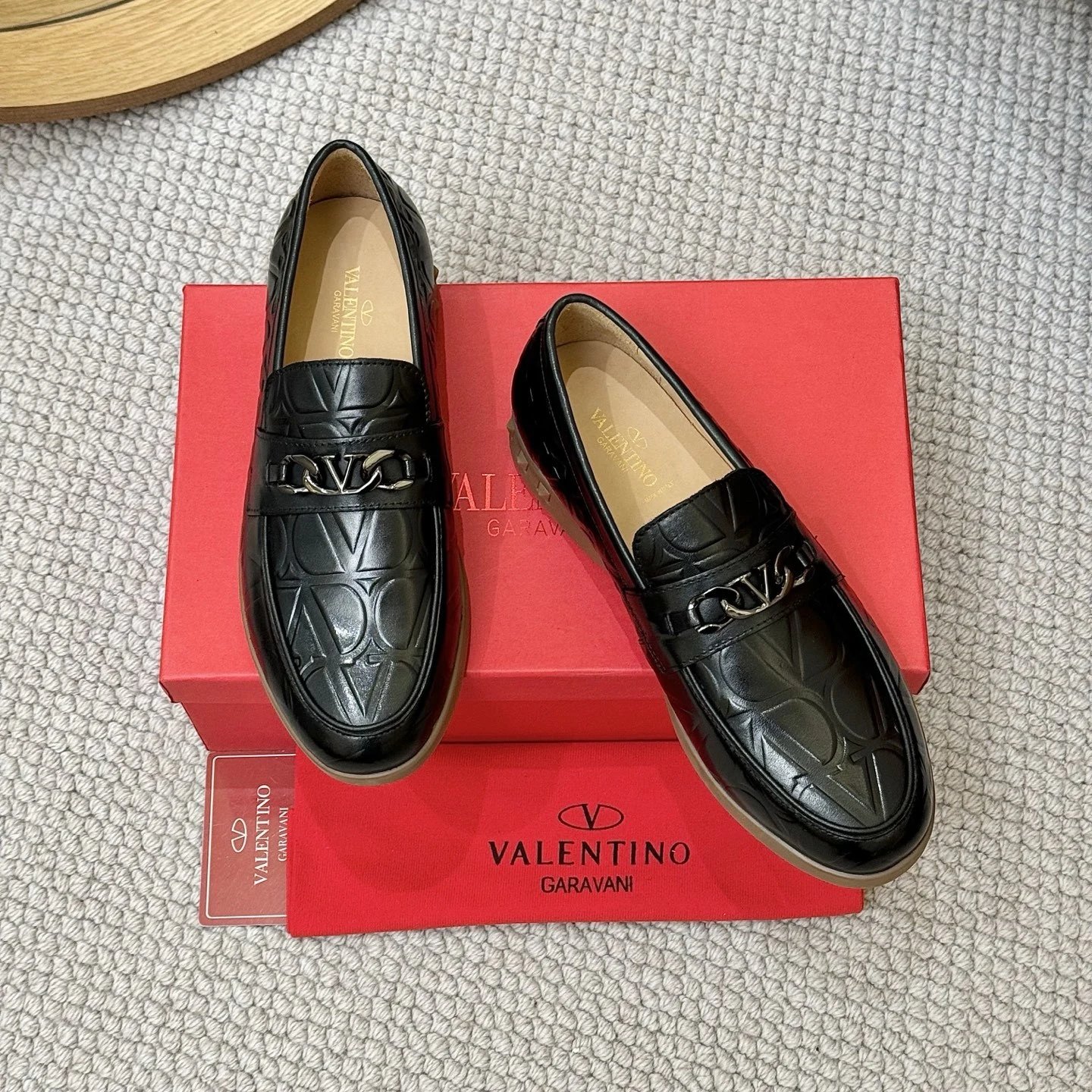Valentino Garavani VLogo Toile Iconographe Loafer Black