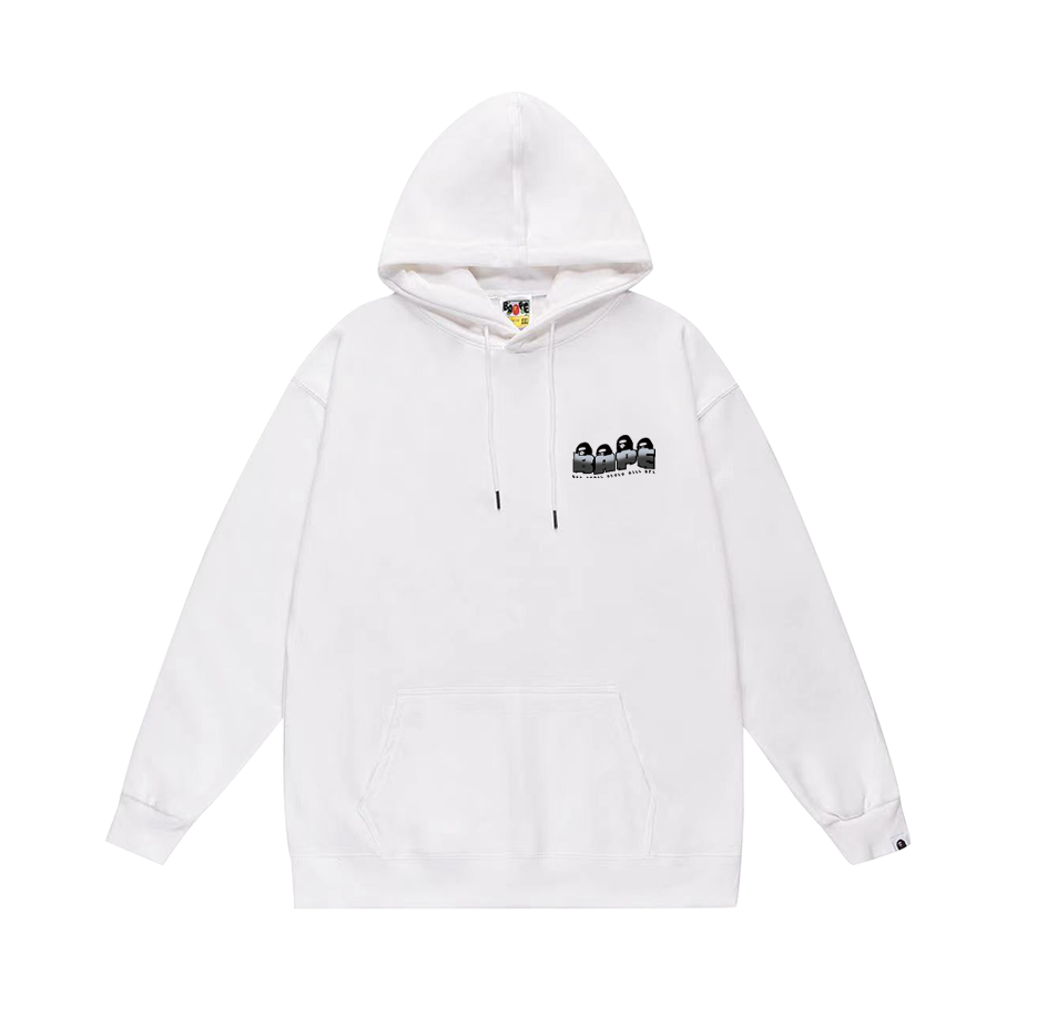 BAPE Ape Logo Small Chest Hoodie White