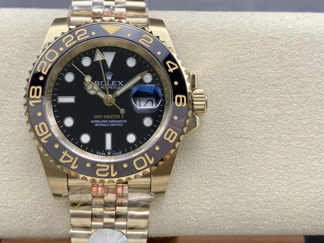 Full Gold Case · Black Dial 5-Link Steel Band