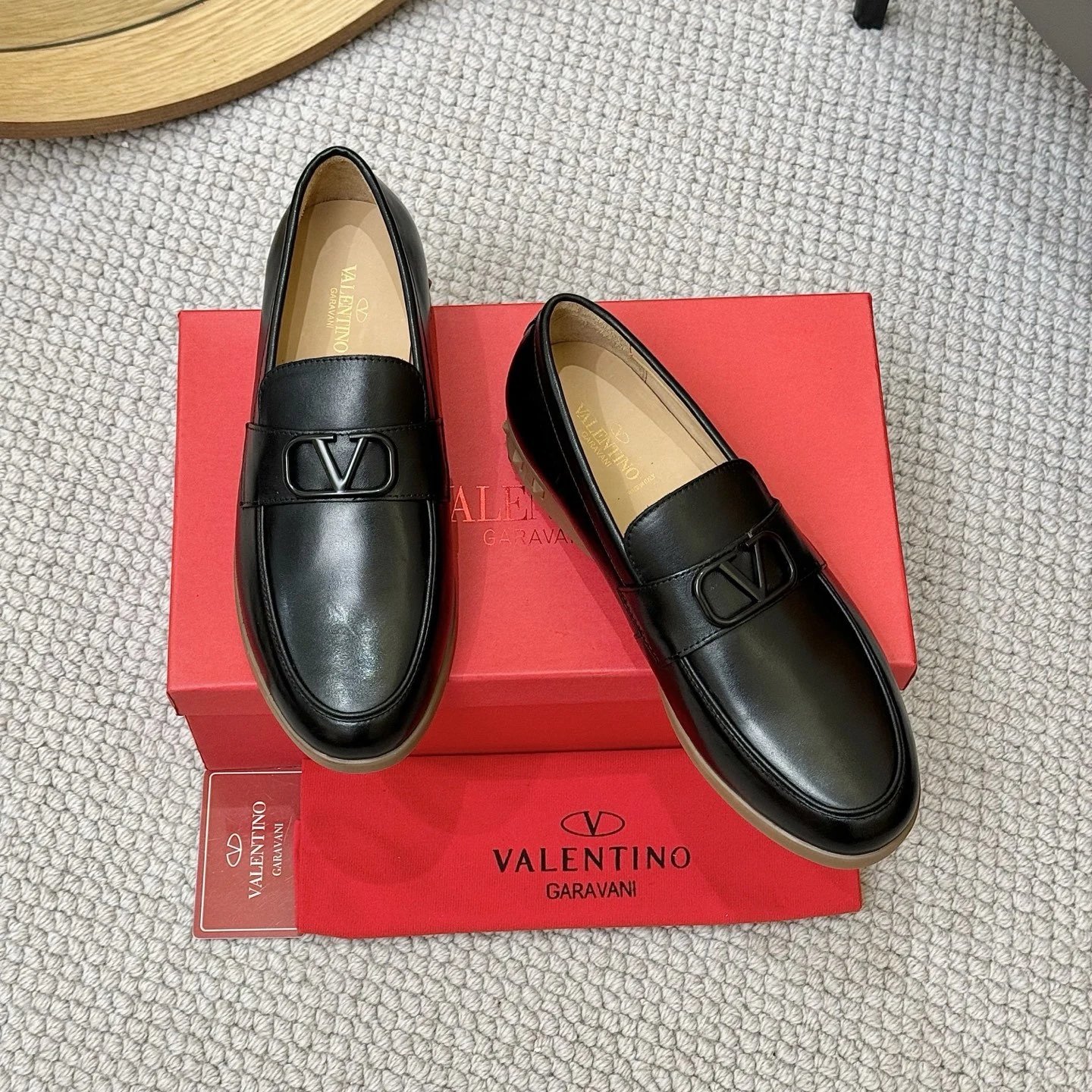 Valentino Garavani VLogo Loafer Black Smooth