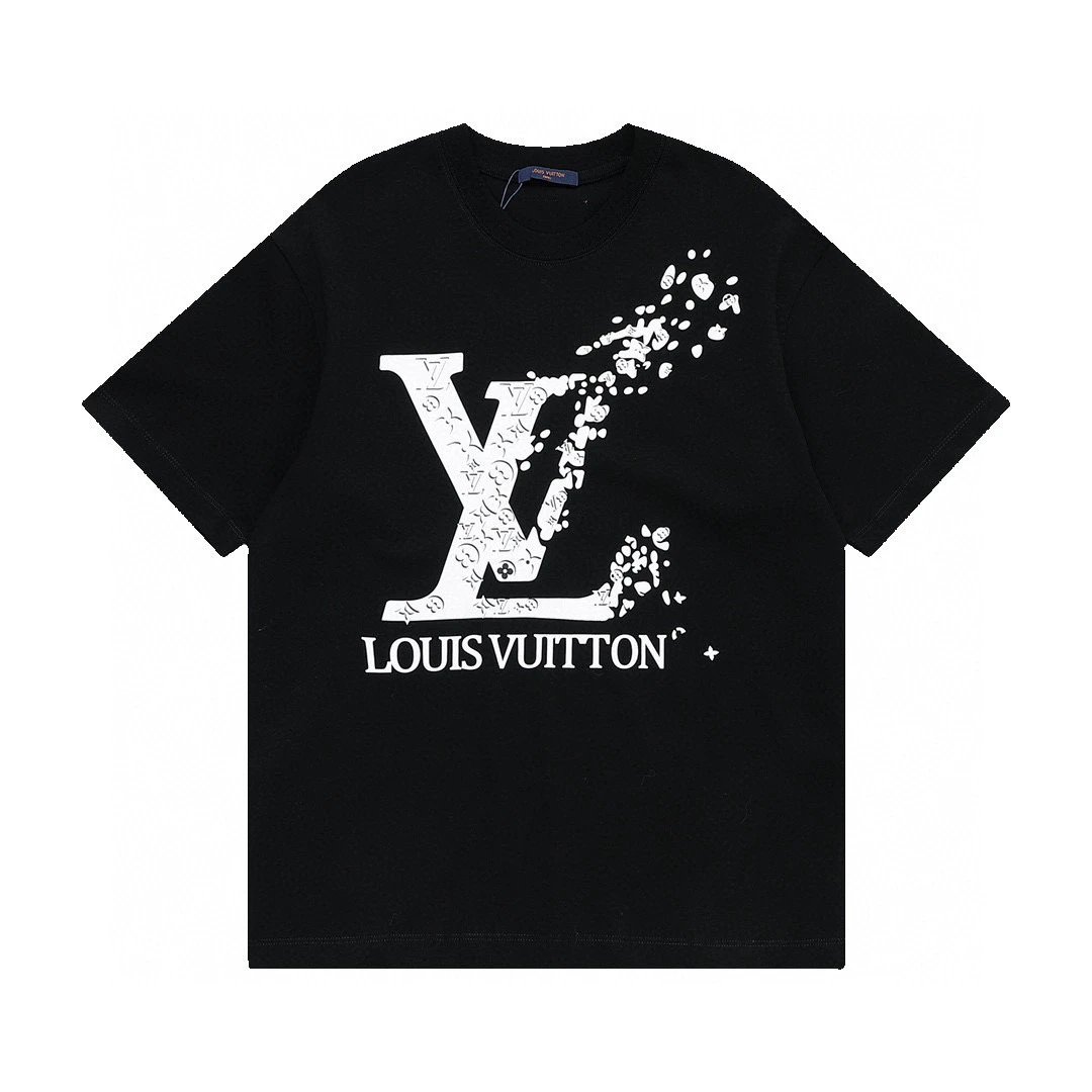 Louis Vuitton Exploding Monogram Logo Tee Black