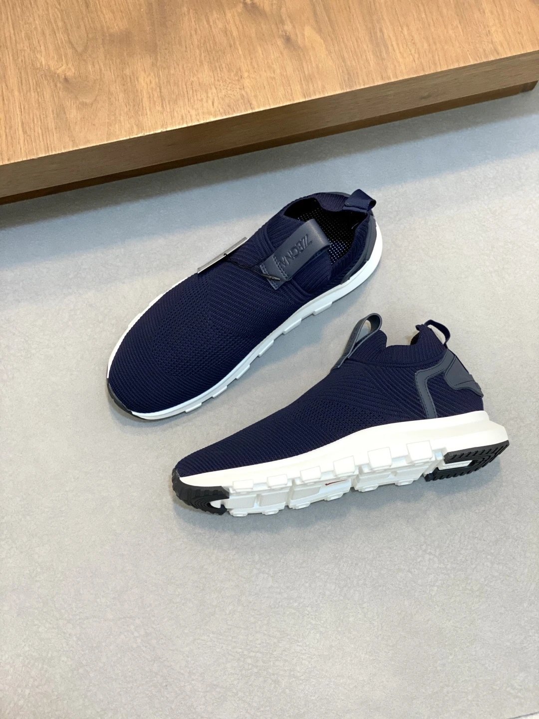 Zegna Knit Slip-On Black Sneakers - 8
