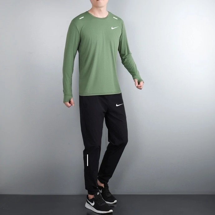 Nike Dri-FIT Running Set Sage Green Black
