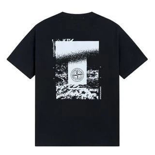 Stone Island Back Graphic Camo T-Shirt Black