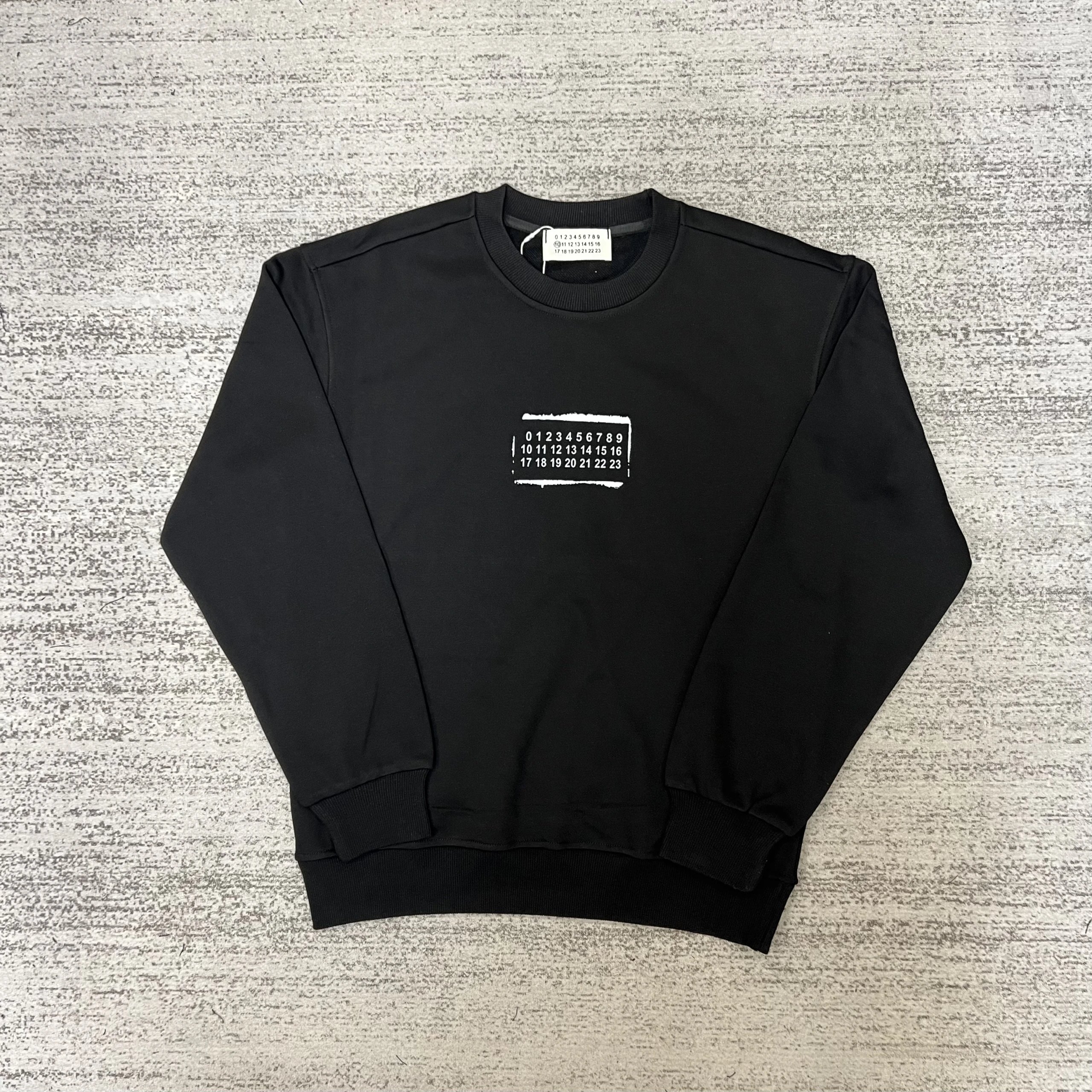 Supreme x Maison Margiela Number Grid Crewneck Black Hoodie - 26