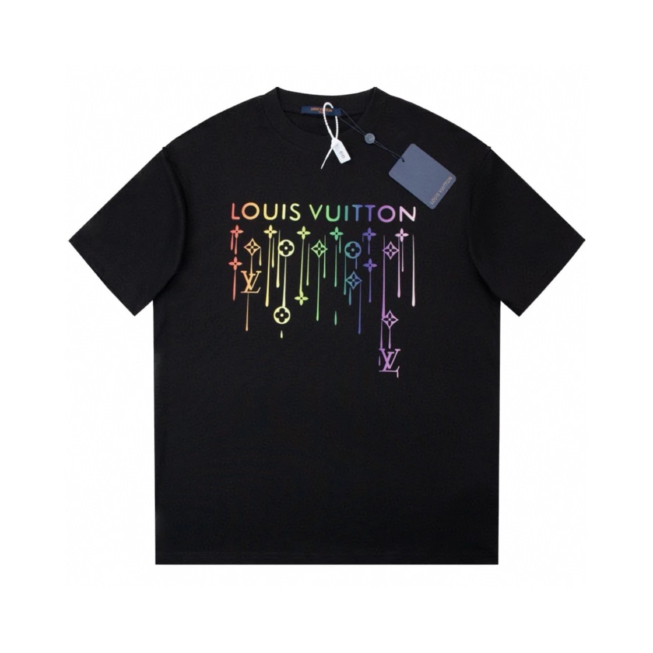 Louis Vuitton Rainbow Monogram Drip Tee Black