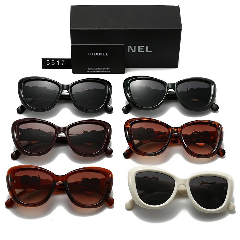 Chanel Cat-Eye Sunglasses Black Gold Accents Sunglasses - 7