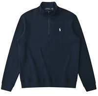 Dark blue with a white label