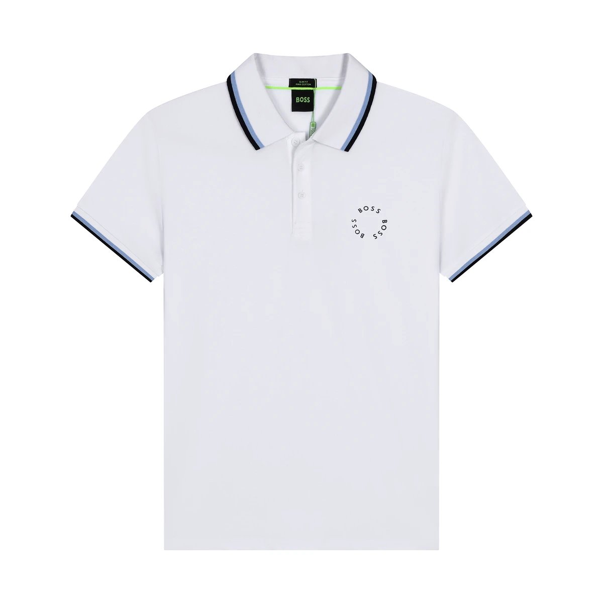 Hugo Boss Paddy Curved Polo White Blue
