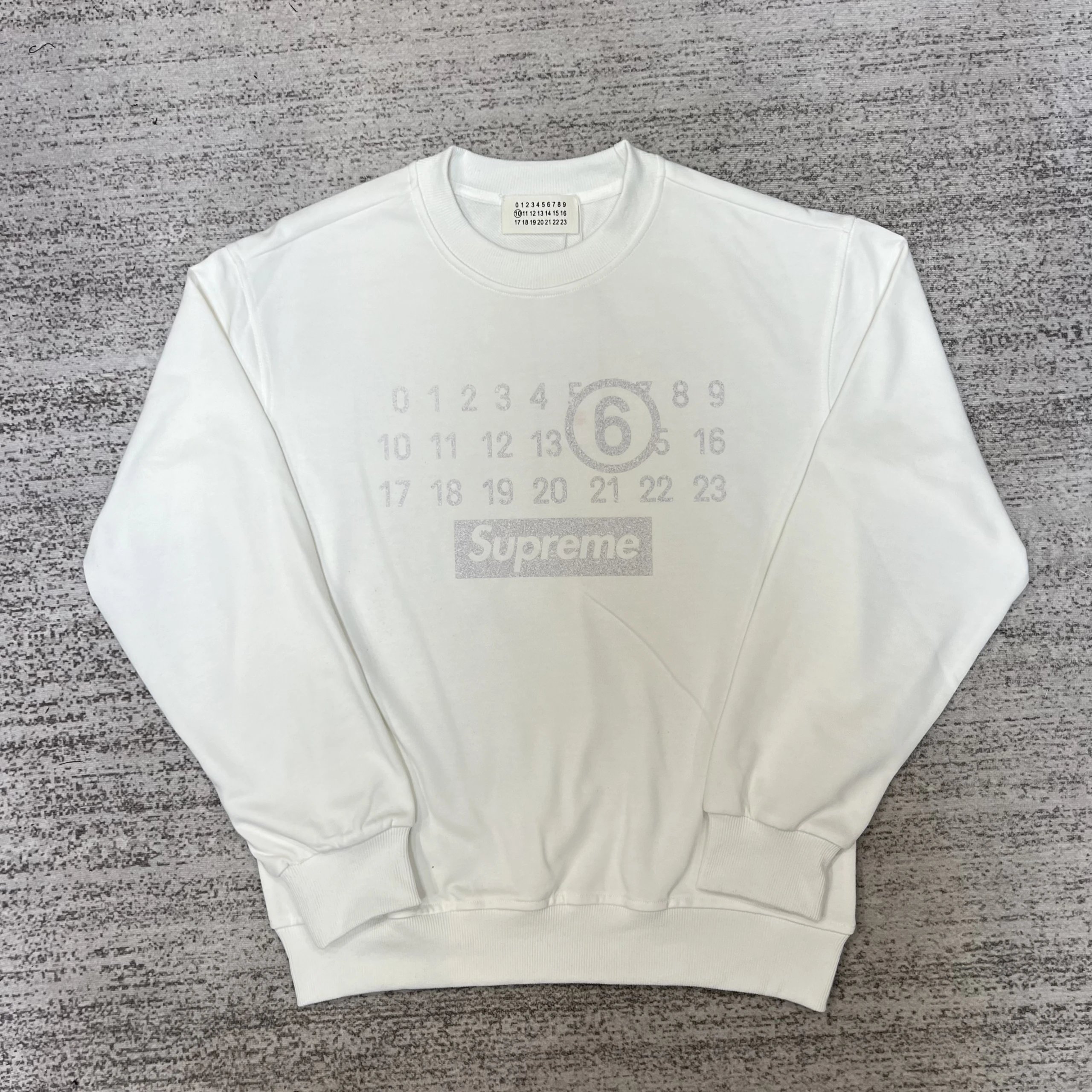 Supreme x Maison Margiela Number Grid Crewneck Black Hoodie - 29