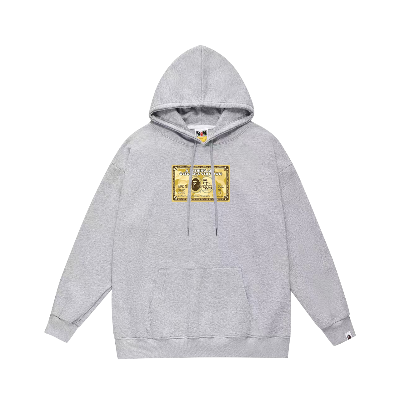 BAPE Gold Bill Graphic Hoodie Grey