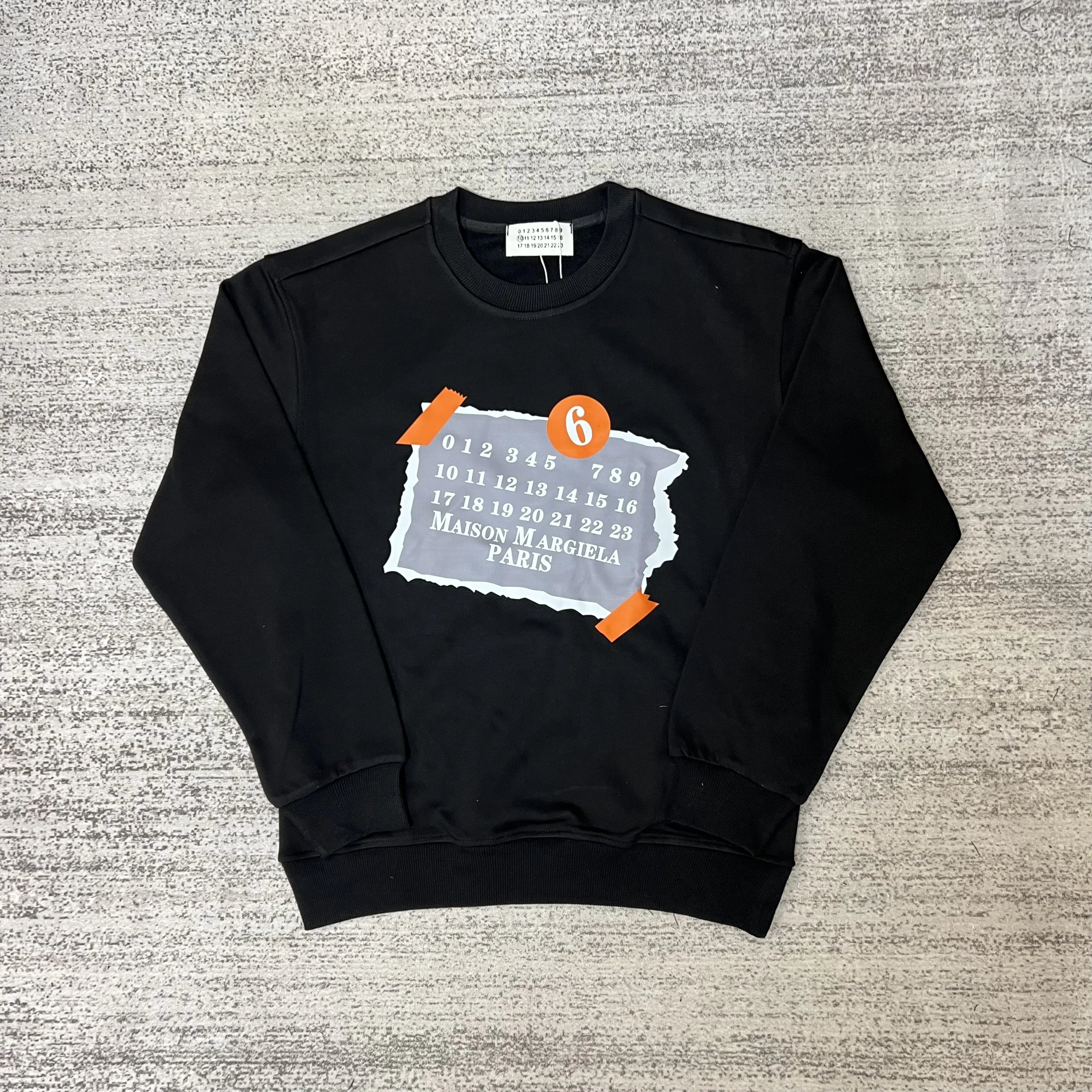 Supreme x Maison Margiela Number Grid Crewneck Black Hoodie - 33