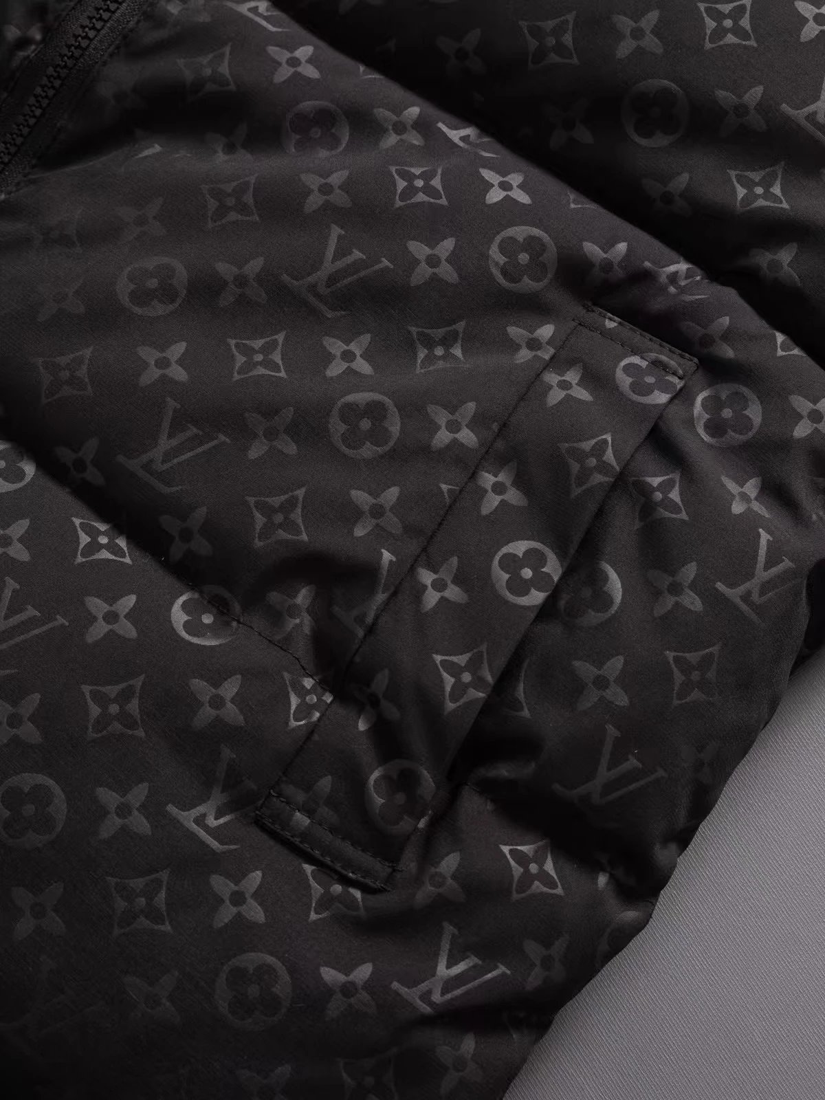 The North Face x Louis Vuitton Monogram Puffer Jacket Black Down Jacket - 8