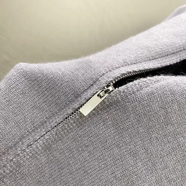 Unbranded Knitwear DX 219-1 Full-Zip Mock-Neck Striped-Sleeve Cardigan product detail image 14