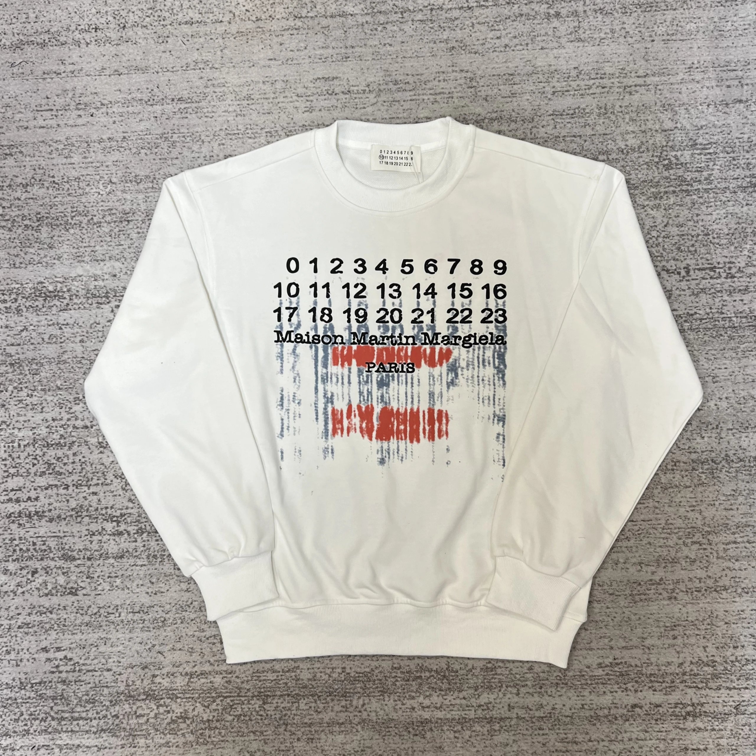 Supreme x Maison Margiela Number Grid Crewneck Black Hoodie - 37