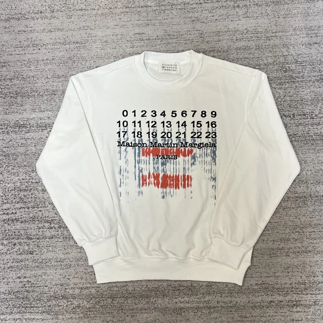 Maison Margiela Hoodies & Sweatshirts Crewneck sweatshirt with numeric graphic print product detail image 36