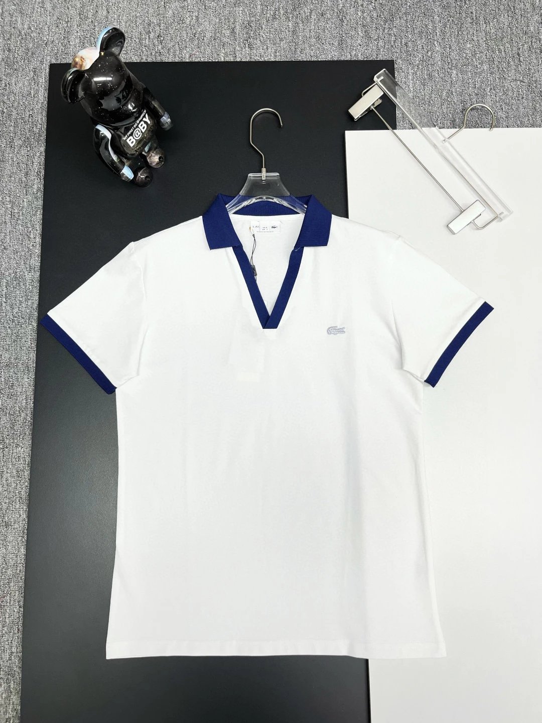 Lacoste V-Neck Collar Polo Shirt White