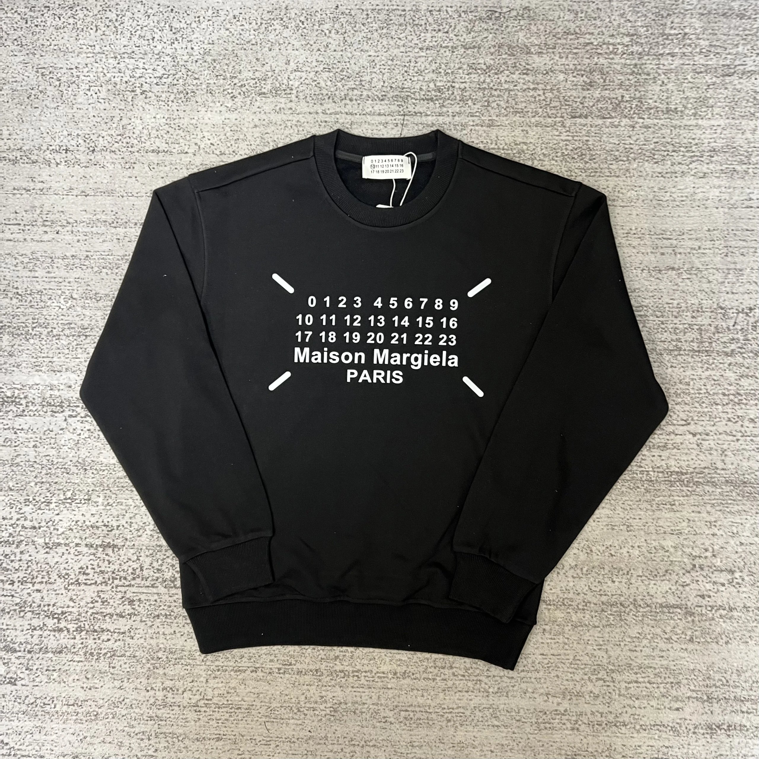 Supreme x Maison Margiela Number Grid Crewneck Black Hoodie - 16
