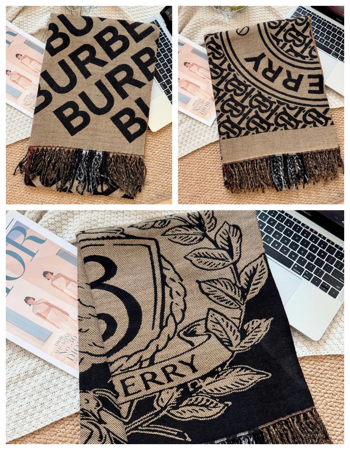 Burberry Monogram Print Scarf 